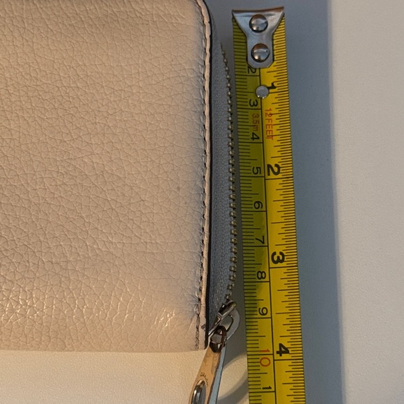 Coach C3441 Long Zip Around Crossgrain Accordion Leather Wallet Chalk - Picture 11 of 12